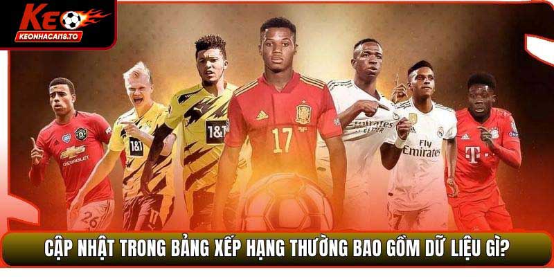 Cập nhật trong Bảng xếp hạng thường bao gồm dữ liệu gì?